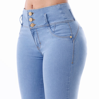 Jeans Push Up Mujer Pitillo Cintura Diamante - 220250