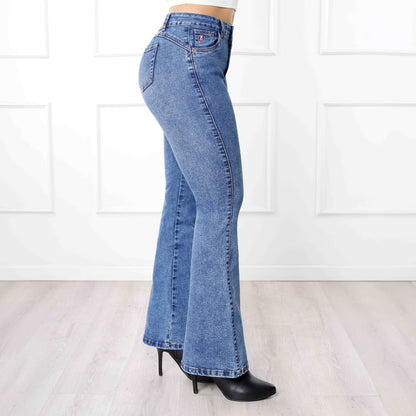 Pantalón Cintura Flare Sirena Pepper Frost