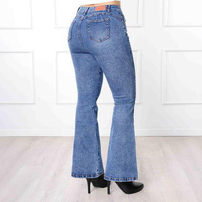 Pantalón Cintura Flare Sirena Pepper Frost