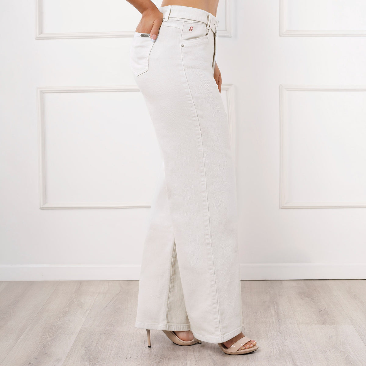 Wide Leg Mila Cintura C/correa Hueso