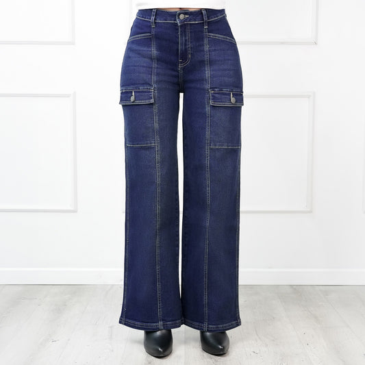 Wide Leg Cargo Olivia Cintura Pepper